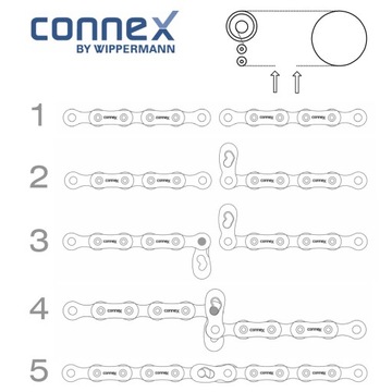 Цепь WIPPERMANN CONNEX 10s8 10 скор. + зажим новая