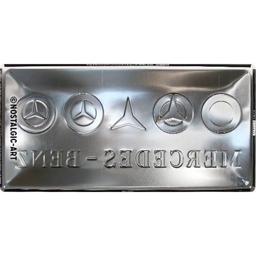 Жестяной постер 25х50см Mercedes Logo Evolution