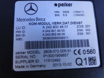 MERCEDES W447 SLK R172 SL R231 MODUŁ A2429004801