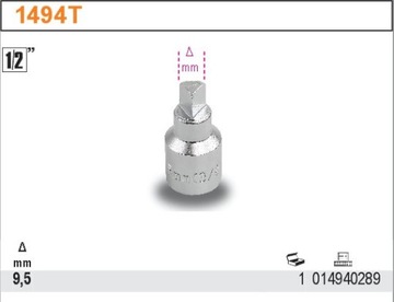 NASADKA KLUCZ KORKA OLEJU TRÓJKĄT 9,5mm BETA 1494T