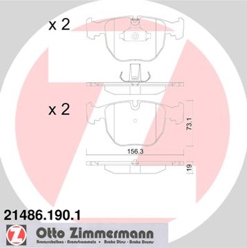 ПЕРЕДНИЕ КОЛОДКИ ZIMMERMANN BMW E39 E38 X3 E83 X5 E53