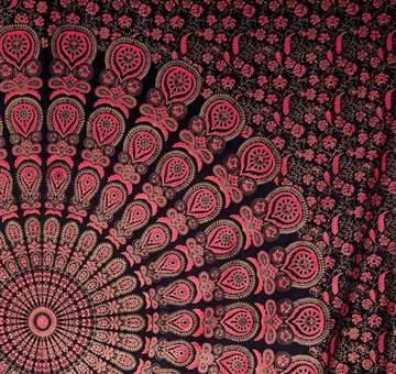 Narzuta/kapa/zasłona/z Indii/230x206/ pink/gold