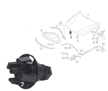 ОРИГИНАЛЬНАЯ РЕГУЛИРОВКА РУЛЕВОГО КАПОТА BMW F06 F12 F07 F10 F30 F32 51767183752