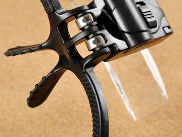 Налобная лупа, очки, 2 светодиодных фонарика.