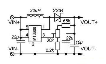 ПОВЫШАЮЩИЙ ПРЕОБРАЗОВАТЕЛЬ 5 В - 28 В постоянного тока 2 А MT3608 повышающее напряжение