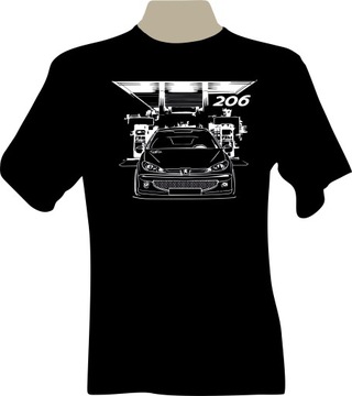 KOSZULKA T-shirt z nadrukiem fana peugeot 206