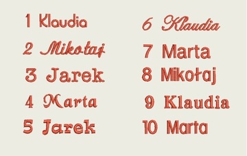 HAFT MASZYNOWY-KOMPUTEROWY NAPISY NA FARTUSZKI