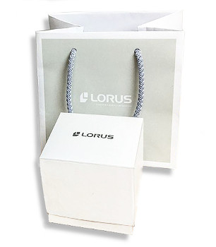 Czarny męski zegarek Lorus RM371FX9 Chronograf na pasku Box + Torba +GRAWER