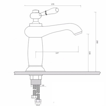 фото ориг. №10, Washbasin faucet retro gold royal hit