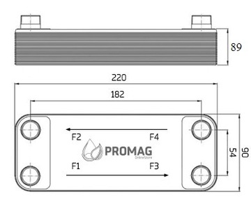 ПЛАСТИНЧАТЫЙ ТЕПЛООБМЕННИК 35 пластин 45кВт 1'' DN25 - PROMAG ПОЛЬСКИЙ ПРОИЗВОДИТЕЛЬ