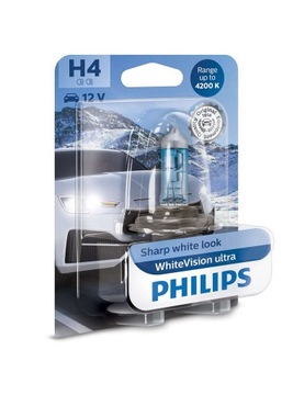 Philips Żarówka 12V H4 60/55W WhiteVision Ultra 4200k