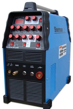 SHERMAN TIG 210 AC/DC PULS 200A MMA АЛЮМИНИЕВЫЙ НАБОР СВАРОЧНЫЙ АППАРАТ 2 В 1