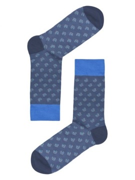 KOLOROWE SKARPETY MĘSKIE BLUE CURLS 42/44