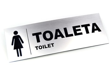Tabliczka na drzwi, TOALETA, WC, i inne - 90x250mm