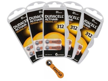 DURACELL 30x Bateria Słuchowa 312 PR41 347 ZINCair