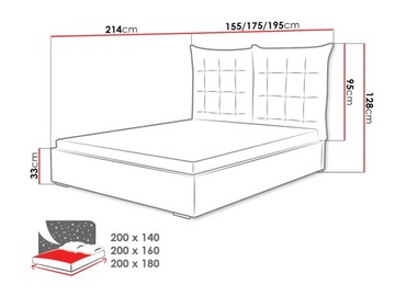 КРОВАТЬ 140x200 BED Szymon Контейнер для постельного белья