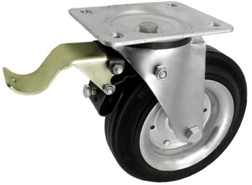 KOŁO SKRĘTNE METAL-GUMA 200mm W OBUDOWIE Z BLOKADĄ
