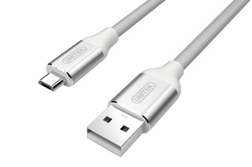 Kabel USB micro Premium Unitek Y-C4026ASL 100cm Nylon Silver