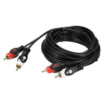 KABEL PRZEWÓD 2x RCA CHINCH POZŁACANE WTYKI 5M