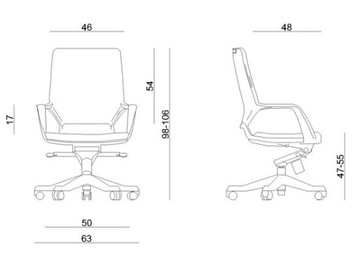 Fotel biurowy niski Apollo M czarny / BL411