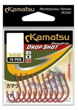 Haczyki Kamatsu Drop Shot Shad Tail nr 4, czerwone