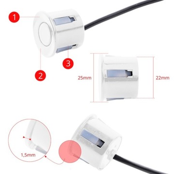 БЕСПРОВОДНЫЕ ДАТЧИКИ ПАРКОВКИ ЗАДНЕГО НАПРАВЛЕНИЯ, БЕЛЫЕ