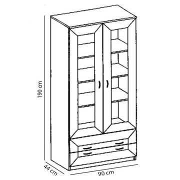 TADEUSZ T8 большая широкая витрина для столовой JARSTOL