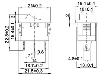 6А 250В MRS101B кулисный переключатель мгновенного действия