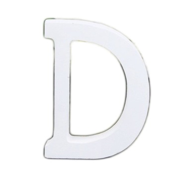 Litera Literka Drewniana D Biała, Napis 3D, 16cm