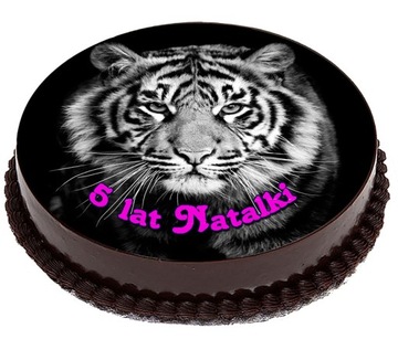 OPŁATEK NA TORT Tygrys Lew Czarna Pantera 20cm