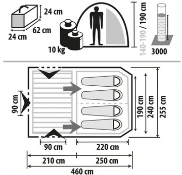 BERGER ТУРИСТИЧЕСКАЯ ПАЛАТКА для 4 человек