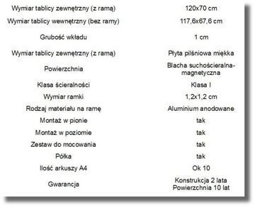 Магнитная доска белого цвета 120х70 см.