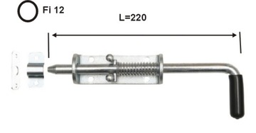 Болт 64.066 засов дверной малый с пружиной