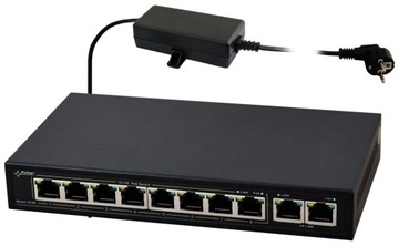 Switch PoE Pulsar S108 - 8x PoE 802.3af, 2x Uplink