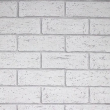 Tapeta im. CEGŁA BIAŁA POPIEL 58407 MUR KAMIEŃ 3d