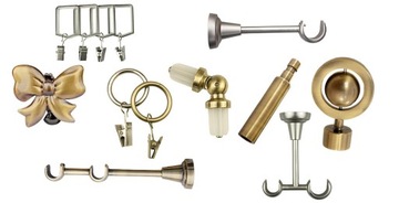 ОДИНАРНЫЙ КАРДИН. 200 см 2,0 м OPTIMA fi 19 ЗОЛОТОЙ АНТИЧНЫЙ РЕГУЛИРУЕМЫЙ КРОНШТЕЙН