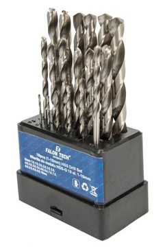 ZESTAW WIERTEŁ DO METALU 19 sztuk 1-10 mm WIERTŁO
