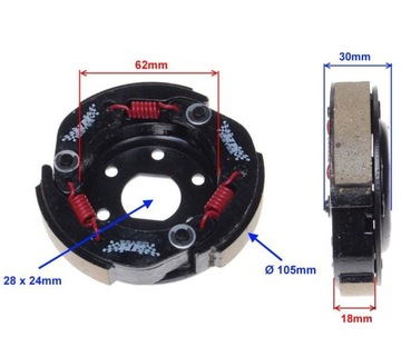 Chiński Skuter GY6 4T 139 QMB Kingway Romet Quest Sportowe Szczęki Sprzęgła