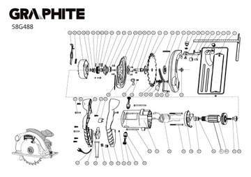 РОТОР ЦИРКУЛЯРНОЙ ПИЛЫ ГРАФИТ 58G488 ОРИГИНАЛ