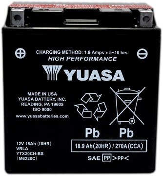 AKUMULATOR YUASA YTX20CH-BS 12V 18AH 270A KingQuad