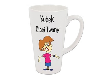 KUBEK LATTE DLA CIOCI Z IMIENIEM WZORY 450ml