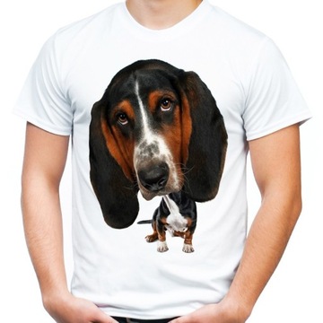 Koszulka z psem bassetem basset pies t-shirt HQ -L