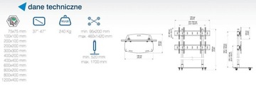 Edbak TR6.22 Подставка для ЖК-дисплея и светодиодной подсветки на 4 телевизора 37-55 120 кг 183 см