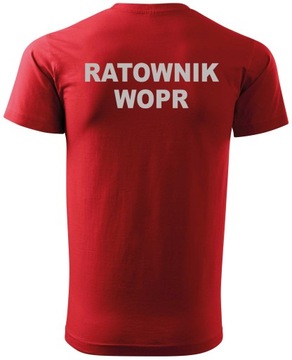 SUPER T-SHIRT RATOWNIK WOPR CZERWONY ODBLASKOWY XL