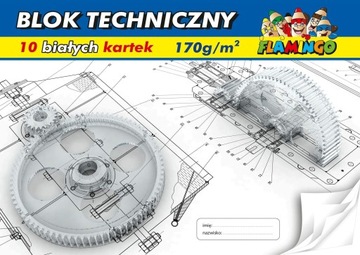 Blok techniczny A4 białe kartki 10 kartek