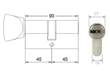 ABUS GmbH ВСТАВКА 45/45 С РУЧКОЙ 90 мм 9 см ОДОБРЕННАЯ ПРОТИВОВЗЛОМАЛЬНАЯ СЕРТИФИКАЦИЯ C