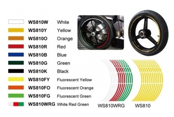 TASMY PASKI OZDOBNE NA KOLA FELGI ŻÓŁTE ŻÓŁTY FLUO