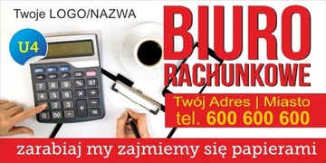 Solidny Baner reklama - Biuro Rachunkowe 3x1 Szyld