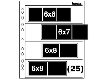 Koszulki 25 szt na negatywy 60x70 mm pergamin HAMA