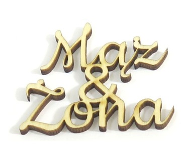 SKLEJKA DECOUPAGE NAPIS DEKOR Mąż & Żona OO58